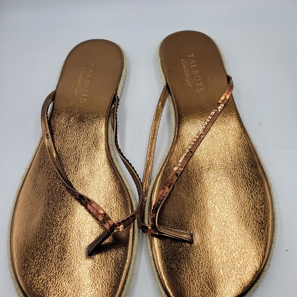 Talbots- Copper Sequence Flip Flops Woman's Size 9M - Picture 8 of 10